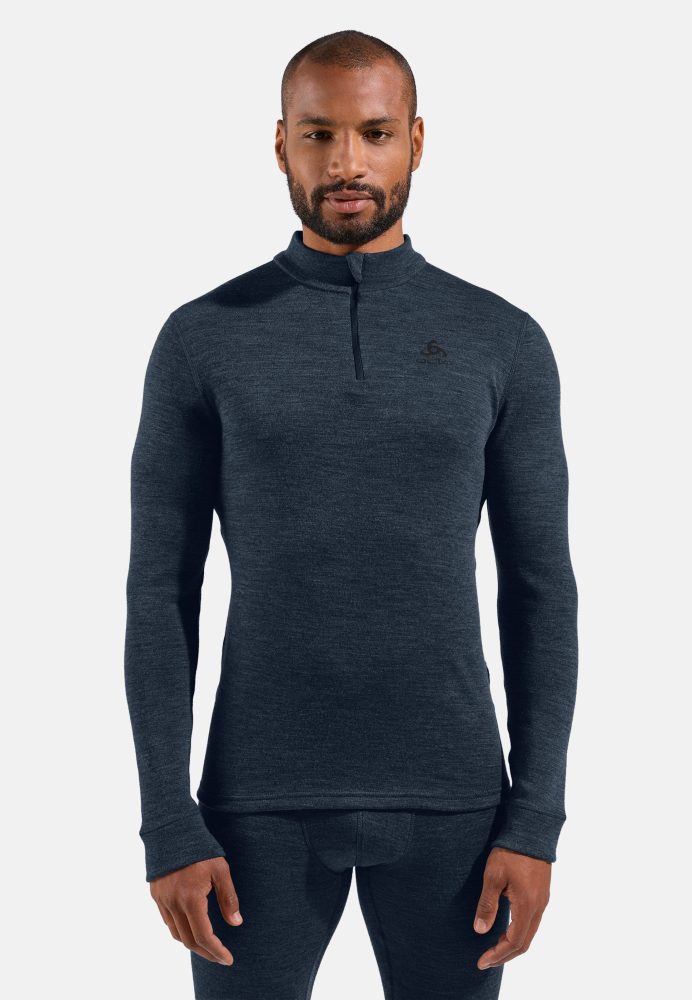 Odlo Merino 260 Base Layer Half-Zip für Herren - Wandern, Ski & Snow - marineblau, M