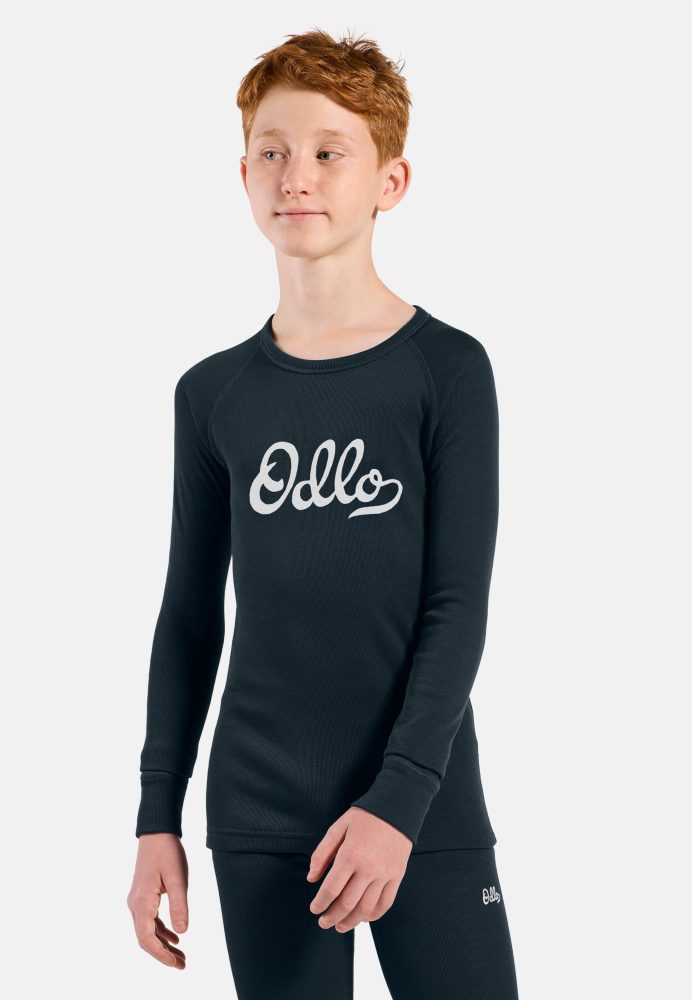 Odlo Active Warm Heritage Base Layer Set für Kinder - Wandern, Ski & Snow - marineblau, 140