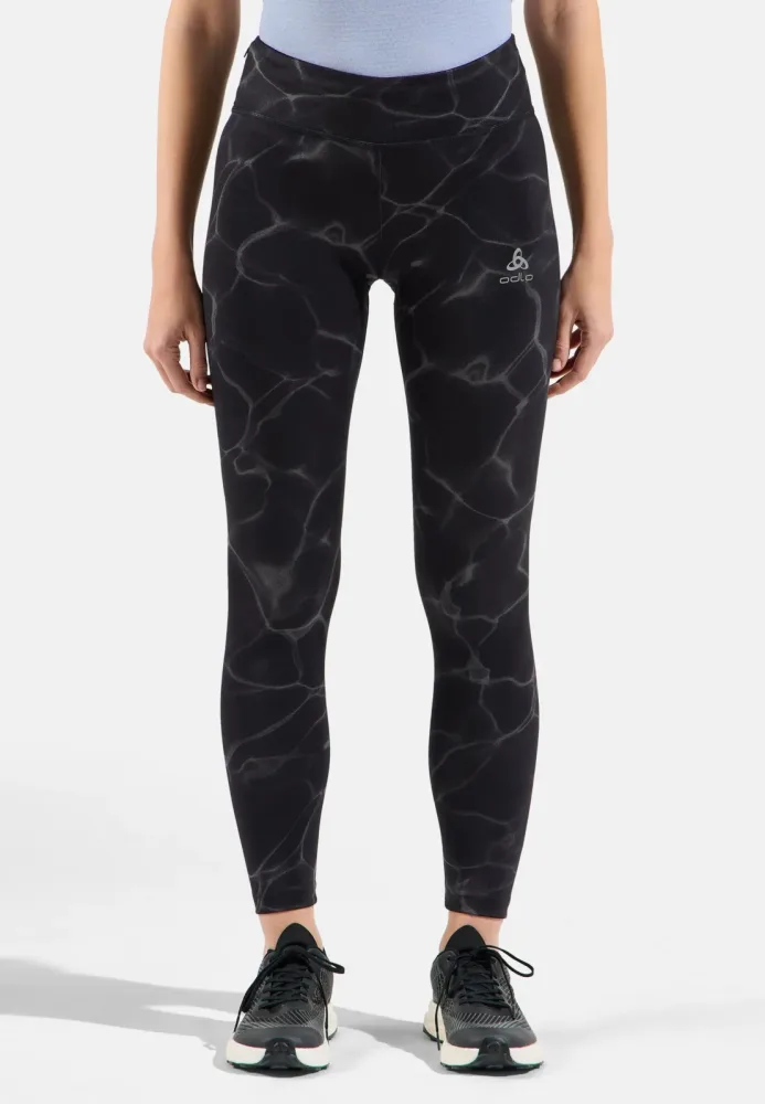 Odlo Zeroweight Print Lauftights für Damen - Training, Running - schwarz, XS