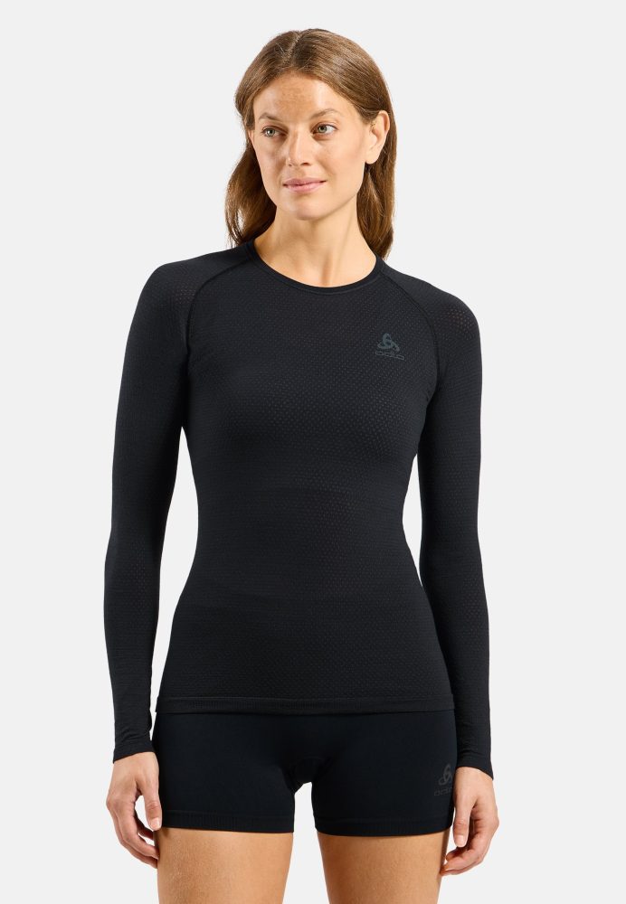 Odlo Merino Performance Wool 140 Seamless Base Layer Shirt für Damen - Wandern, Running - schwarz, S