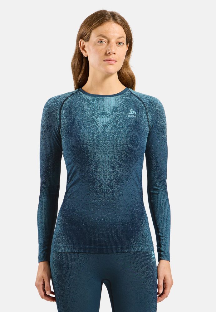 Odlo Blackcomb Base Layer Shirt für Damen - Skilanglauf, Ski & Snow - blau, XL