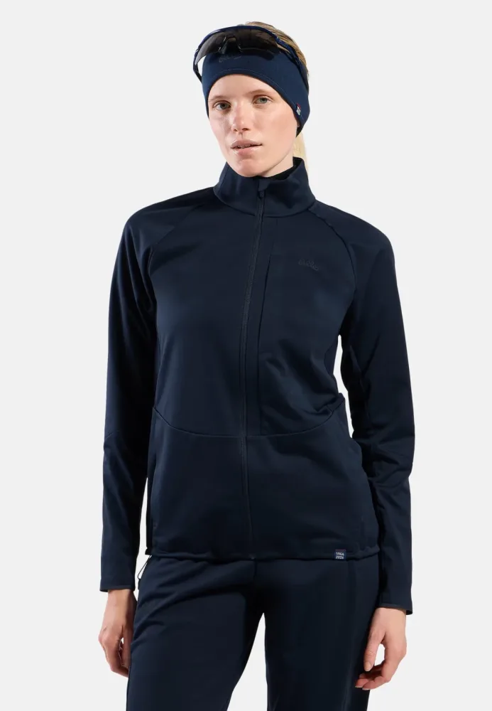 Odlo Zeroweight Elite Windproof 80th Anniversary Langlaufjacke für Damen - Skilanglauf - marineblau, L