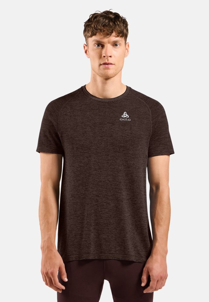 Odlo Essential Seamless Lauf-T-Shirt für Herren - Training, Running - maron, XXL