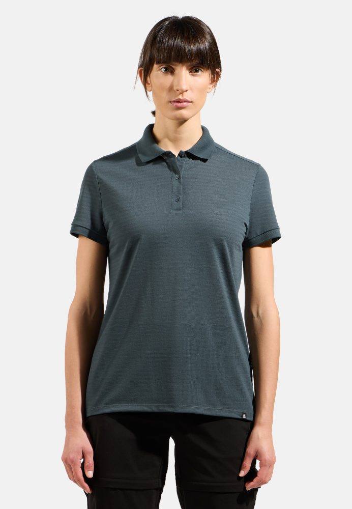 Odlo Ascent Natural Poloshirt für Damen - Wandern, Casual Comfort - grün, S