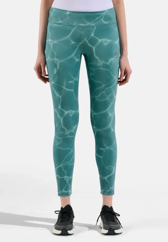 Odlo Zeroweight Print Lauftights für Damen - Training, Running - grün, XS