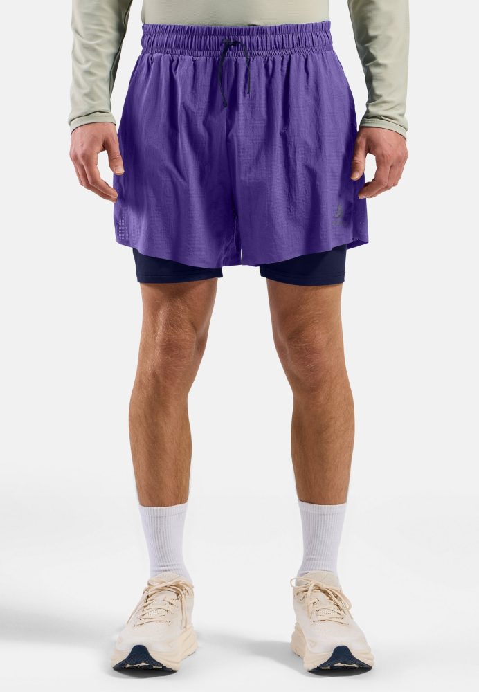 Odlo Zeroweight 5 Inch 2-in-1 Laufshorts 2.0 für Herren - Training, Running - lila, XL