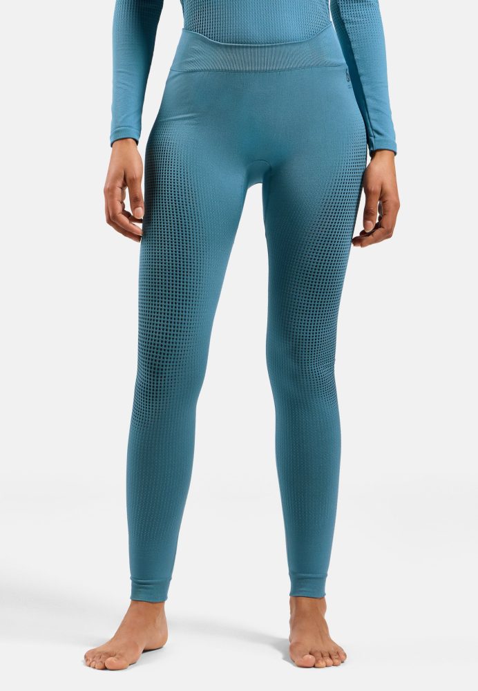 Odlo Performance Warm Base Layer Tights für Damen - Skilanglauf, Ski & Snow - blau, XS