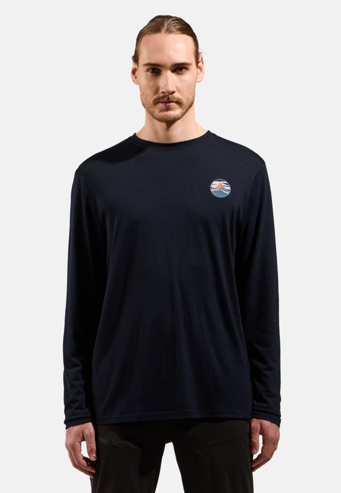 Odlo Ascent Merino 160 Matterhorn Langarm-Shirt für Herren - Wandern - schwarz, XXL