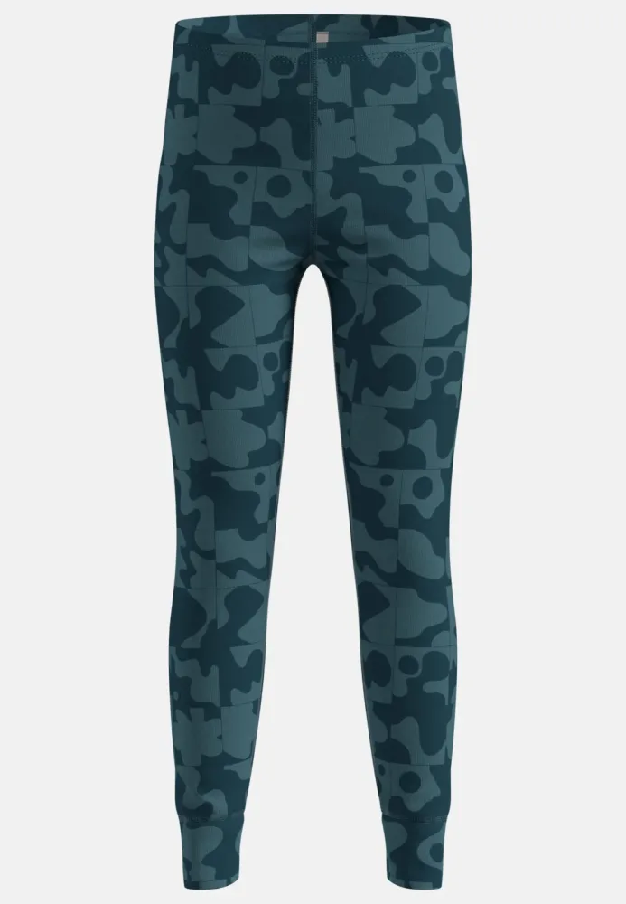 Odlo Active Warm Graphic Base Layer Tights für Kinder - Wandern, Ski & Snow - blau, 92