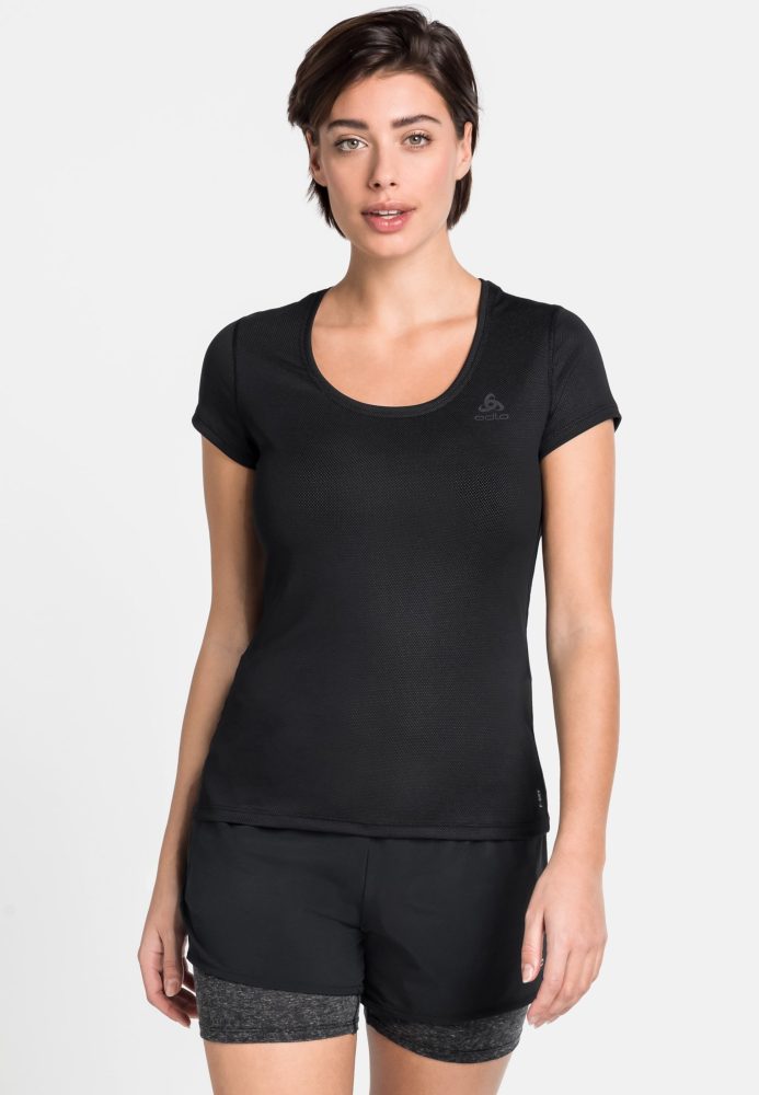Odlo Active F-Dry Light Base Layer T-Shirt für Damen - Wandern, Radsport - schwarz, XS