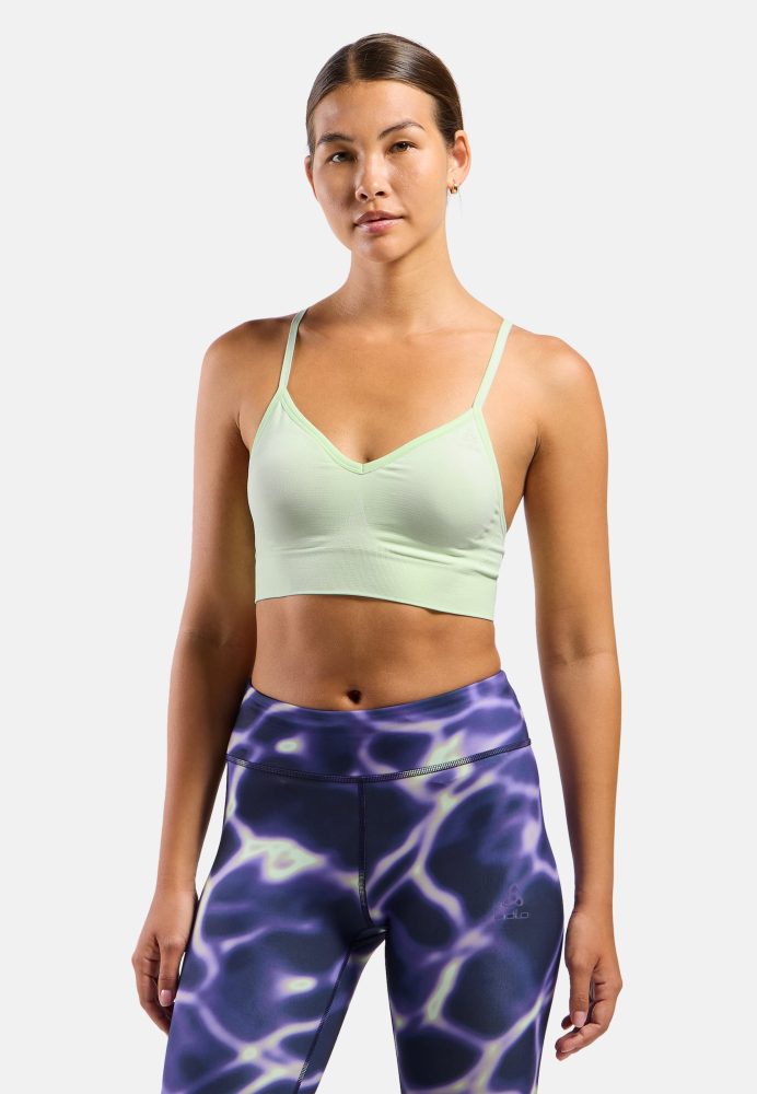 Odlo Seamless Low - Padded Sport BH für Damen - Wandern, Training - grün, S