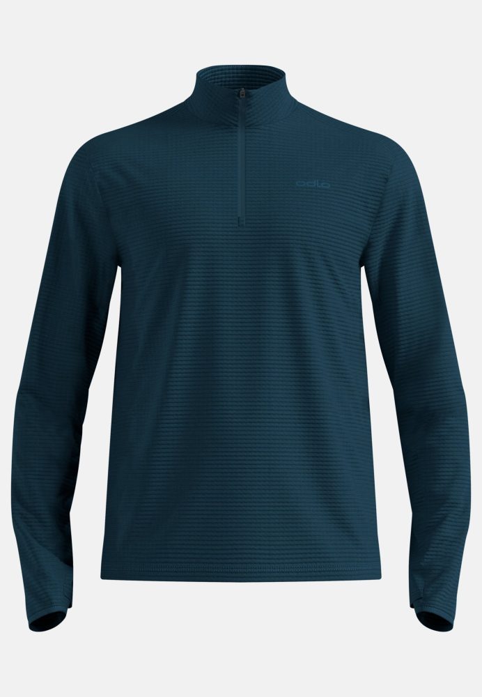 Odlo Essential Thermal Lauf-Mid Layer Half-Zip für Herren - Trail Running, Ski & Snow - marineblau, XS