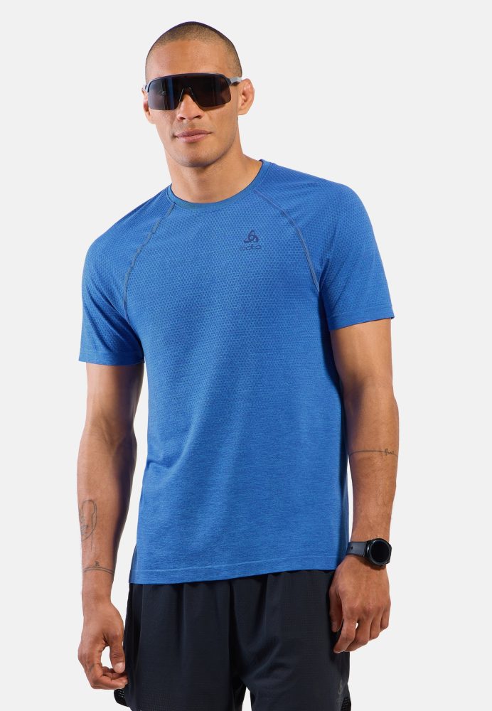 Odlo Essential Seamless Lauf-T-Shirt für Herren - Training, Running - blau, M