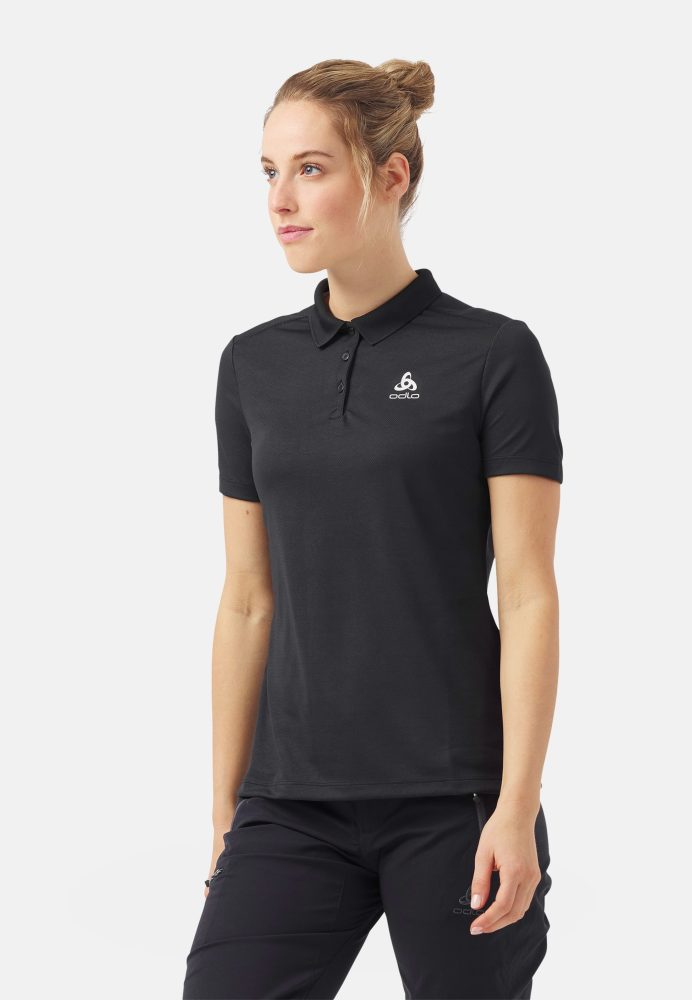 Odlo F-Dry Poloshirt für Damen - Wandern, Casual Comfort - schwarz, S