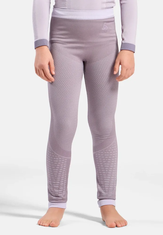 Odlo Performance Warm Base Layer Tights für Kinder - Skilanglauf, Ski & Snow - lila, 116/128