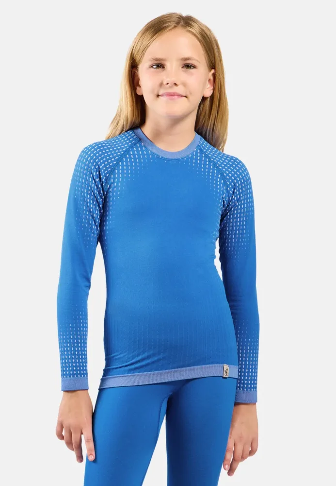 Odlo Performance Warm Base Layer Set für Kinder - Wandern, Skilanglauf - blau, 116/128