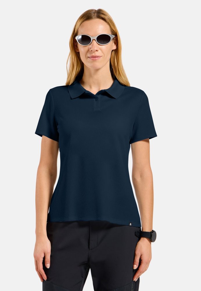Odlo Cubic Light Poloshirt für Damen - Wandern, Casual Comfort - marineblau, L
