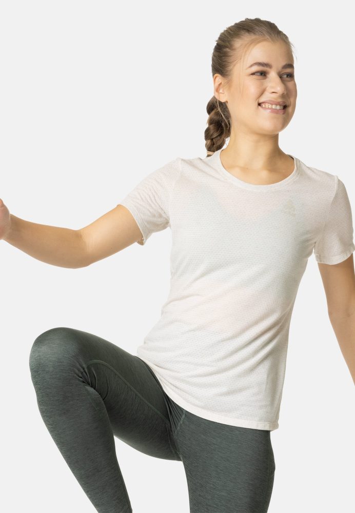 Odlo Essential Linencool Lauf-T-Shirt für Damen - Training, Running - beige, M