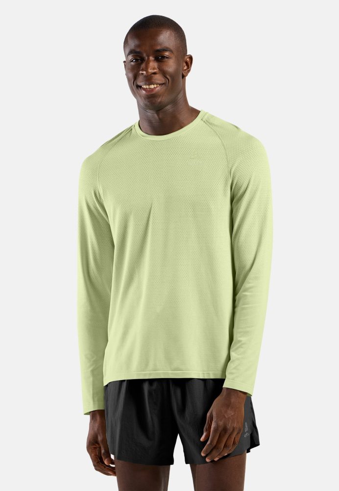 Odlo Essential Seamless Langarm-Laufshirt für Herren - Training, Running - grün, L