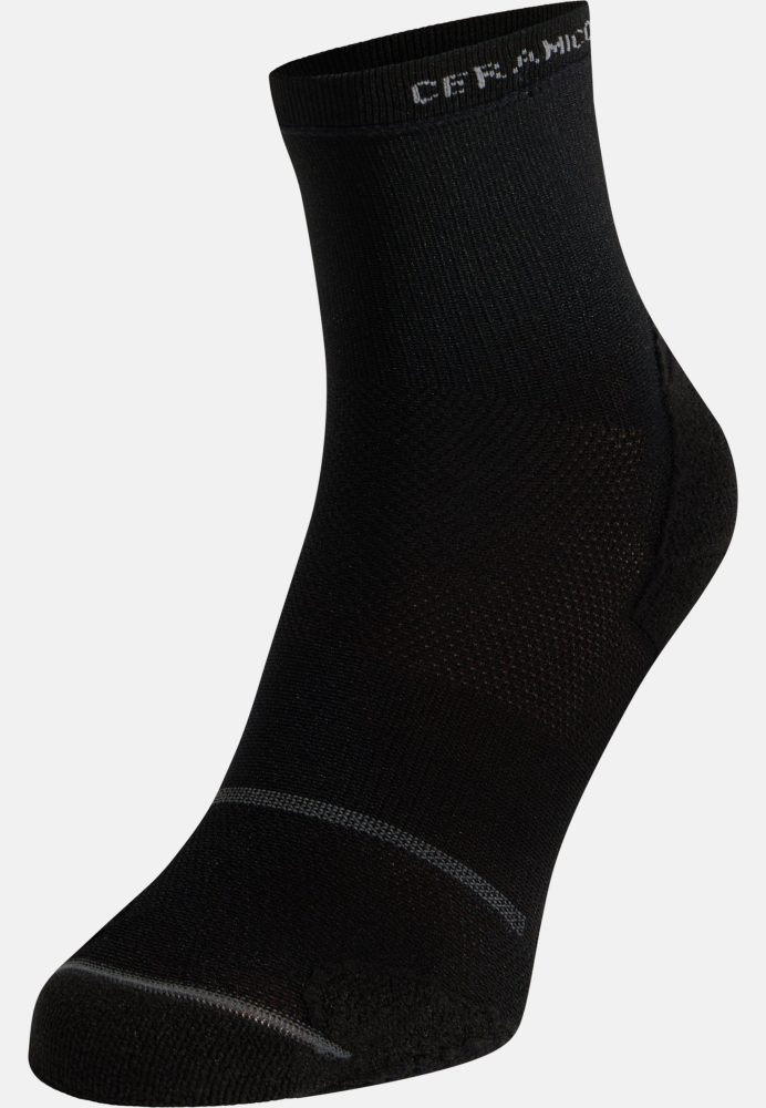 Odlo Ceramicool Reflective Mid-Crew-Socken - Radsport, Running - schwarz, 42-44