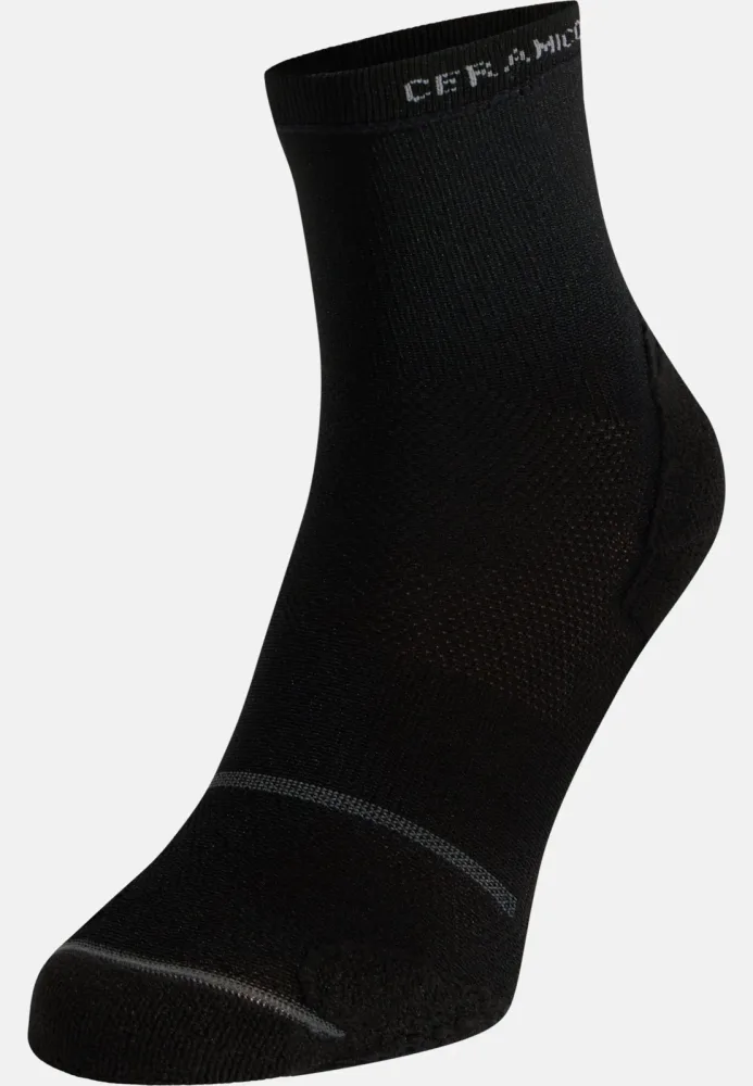 Odlo Ceramicool Reflective Mid-Crew-Socken - Radsport, Running - schwarz, 42-44