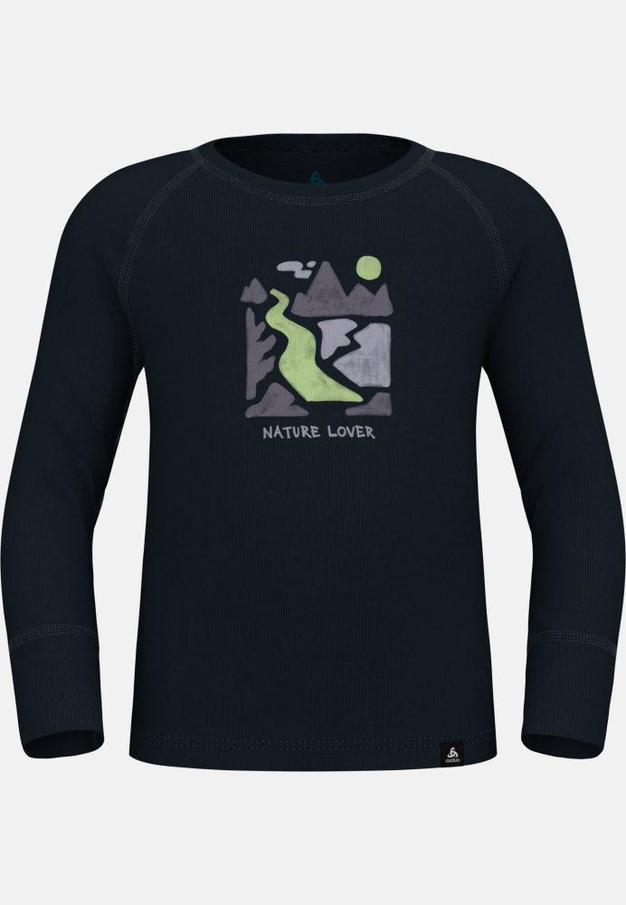 Odlo Active Warm Nature Lover Base Layer Shirt für Kinder - Wandern, Ski & Snow - blau, 104