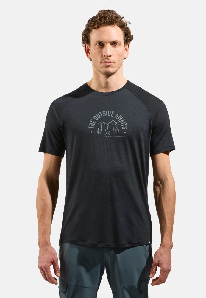 Odlo Ride 365 PW130 Bike Print Radshirt für Herren - Commuting - schwarz, M