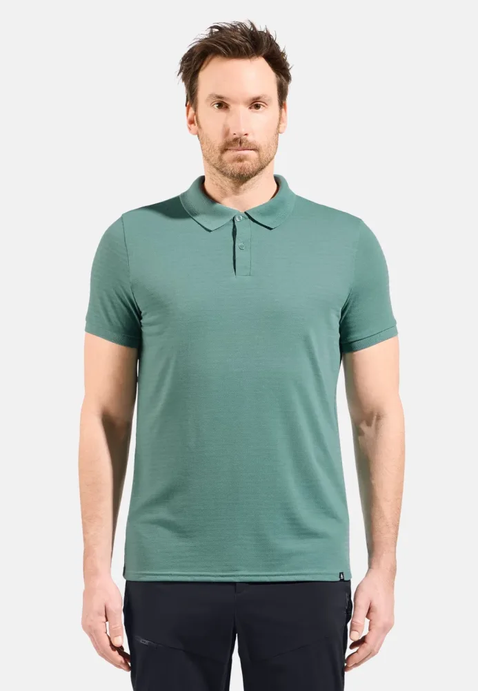Odlo Ascent Natural Poloshirt für Herren - Wandern, Casual Comfort - grün, S