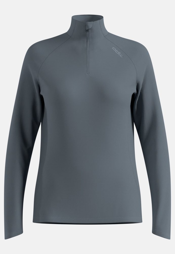 Odlo Essential Ceramiwarm Lauf-Mid Layer Half-Zip für Damen - Running - grau, XS