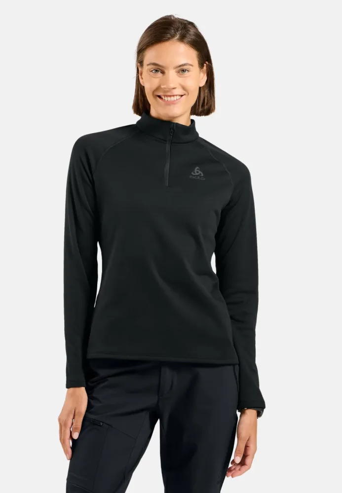 ODLO Damen Unterzieh Zipshirt Besso Mid Layer schwarz | XL