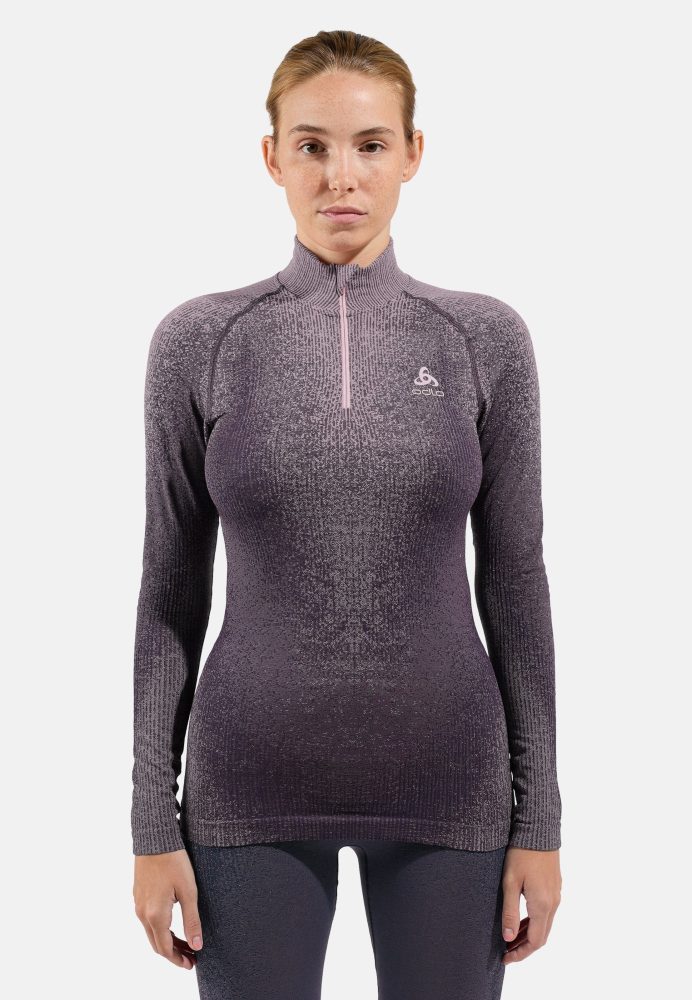 Odlo Blackcomb Base Layer Half-Zip für Damen - Skilanglauf, Ski & Snow - lila, L