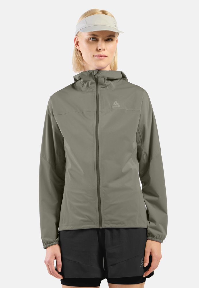 Odlo X-Alp Waterproof Laufjacke für Damen - Trail Running, Wandern - grün, XL