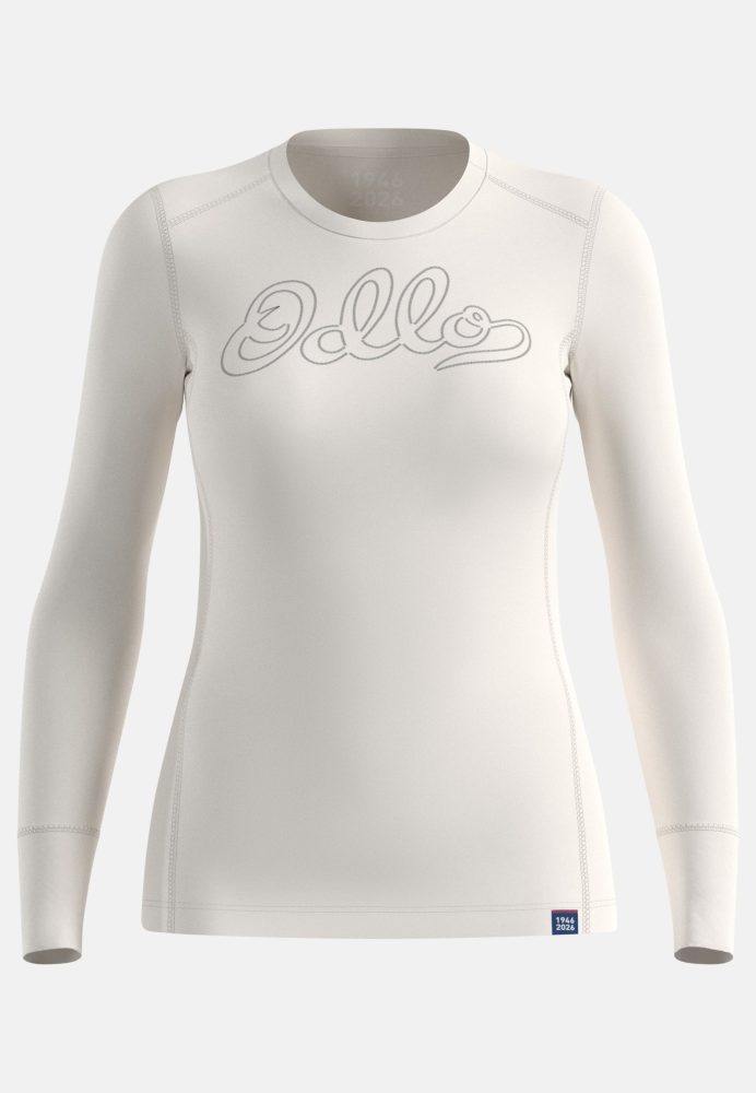 Odlo Merino 200 80th Anniversary Base Layer Shirt für Damen - Wandern, Ski & Snow - grau, XL