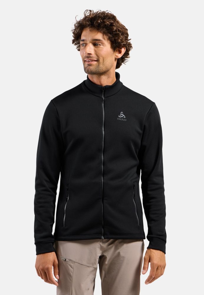 Odlo Berra Mid Layer Full-Zip für Herren - Wandern, Ski & Snow - schwarz, M
