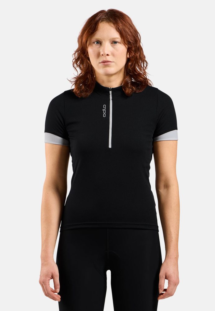 Odlo Essential Rad-Shirt Half-Zip für Damen - Radsport - schwarz, XS