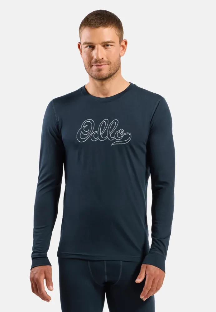 Odlo Merino 200 80th Anniversary Base Layer Shirt für Herren - Wandern, Ski & Snow - marineblau, XL