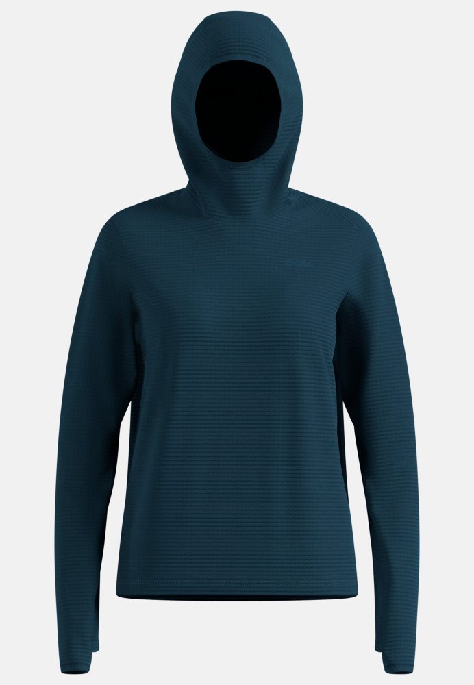 Odlo Essential Thermal Lauf-Hoodie für Damen - Trail Running, Running - marineblau, XL