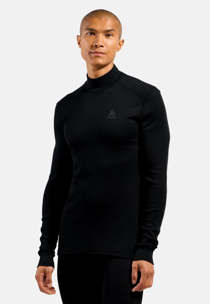 Odlo Active Warm Base Layer Shirt mit Stehkragen für Herren - Wandern, Ski & Snow - schwarz, XL