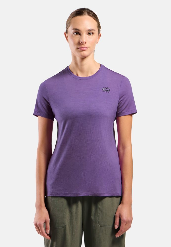 Odlo Raincloud Merino 160 T-Shirt für Damen - Wandern, Casual Comfort - lila, S