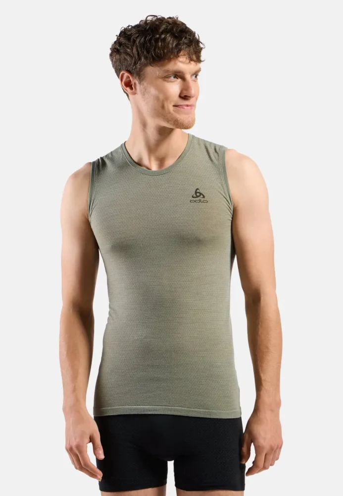 Odlo Merino Performance Wool 140 Seamless Base Layer Tank für Herren - Wandern, Radsport - grün, XXL