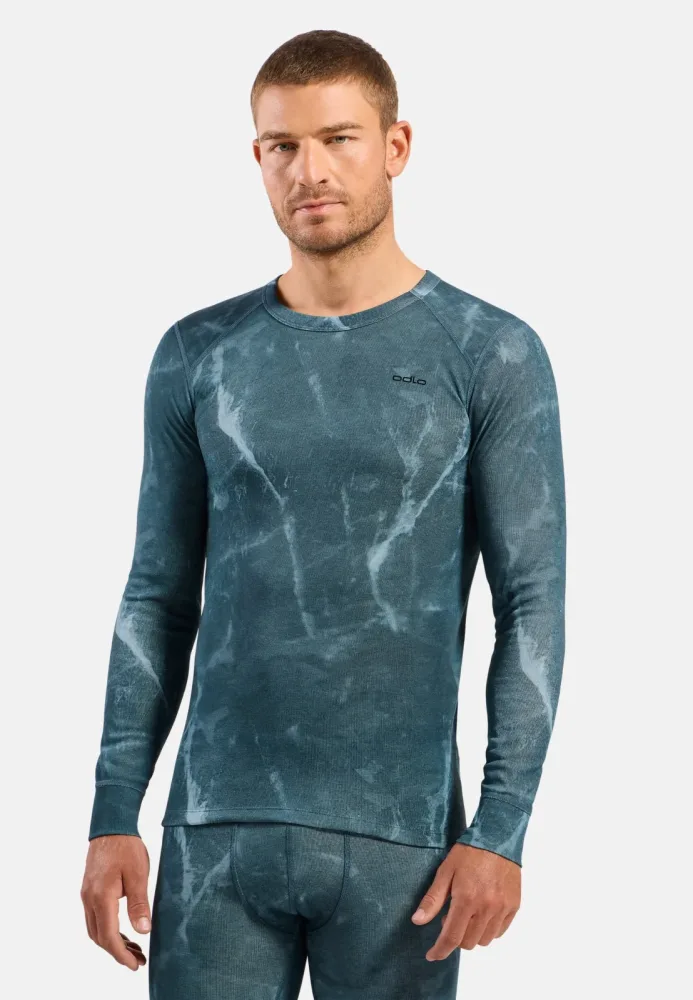 Odlo Active Warm X Frozen Lake Base Layer Shirt für Herren - Wandern, Ski & Snow - marineblau, S