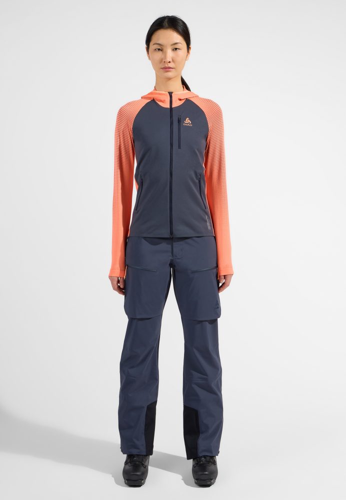 Odlo X-Alp Windproof Mid Layer Full-Zip für Damen - Ski & Snow - orange, S