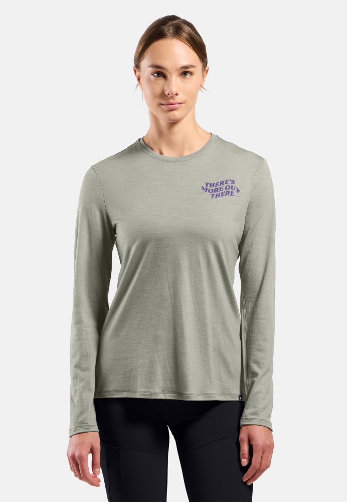 Odlo Merino 160 There's More Langarm-Shirt für Damen - Wandern - beige, XL
