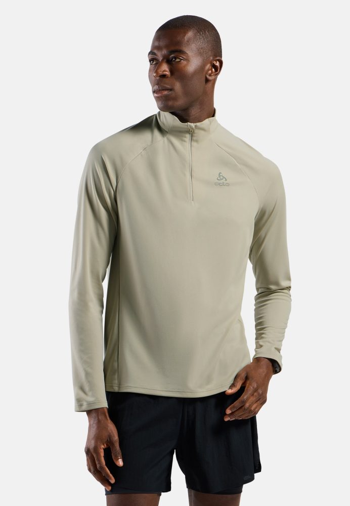 Odlo Essential Half-Zip Lauf-Mid Layer für Herren - Running - beige, S