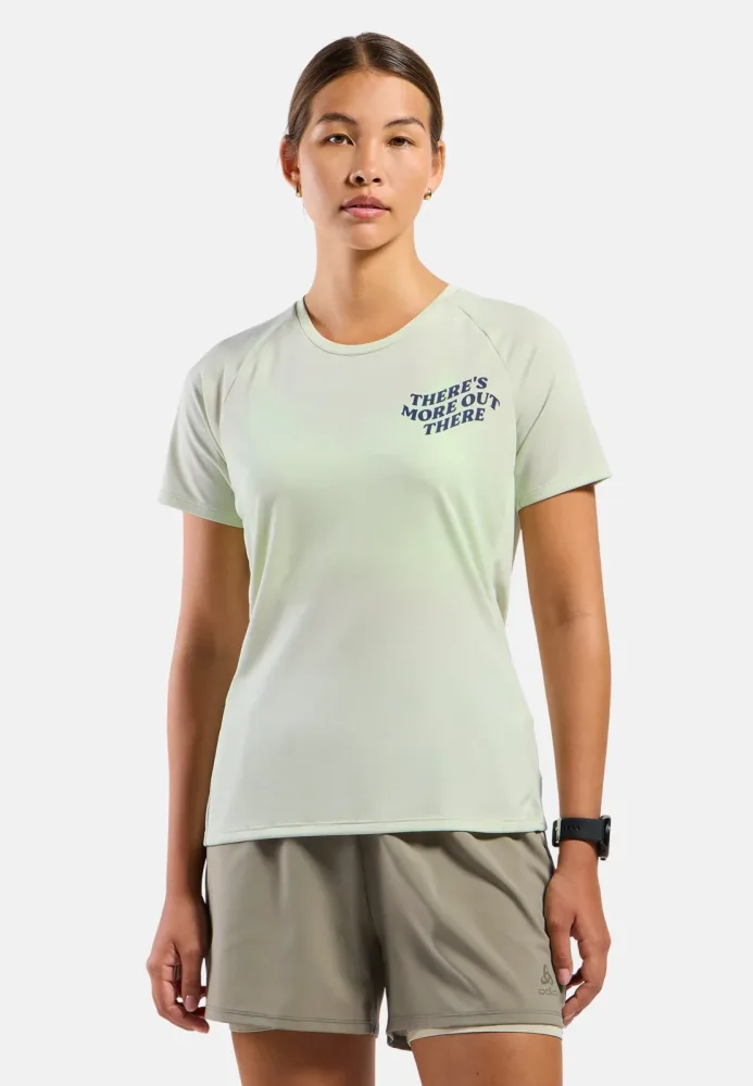 Odlo Essential Print Lauf-T-Shirt für Damen - Training, Running - grün, S