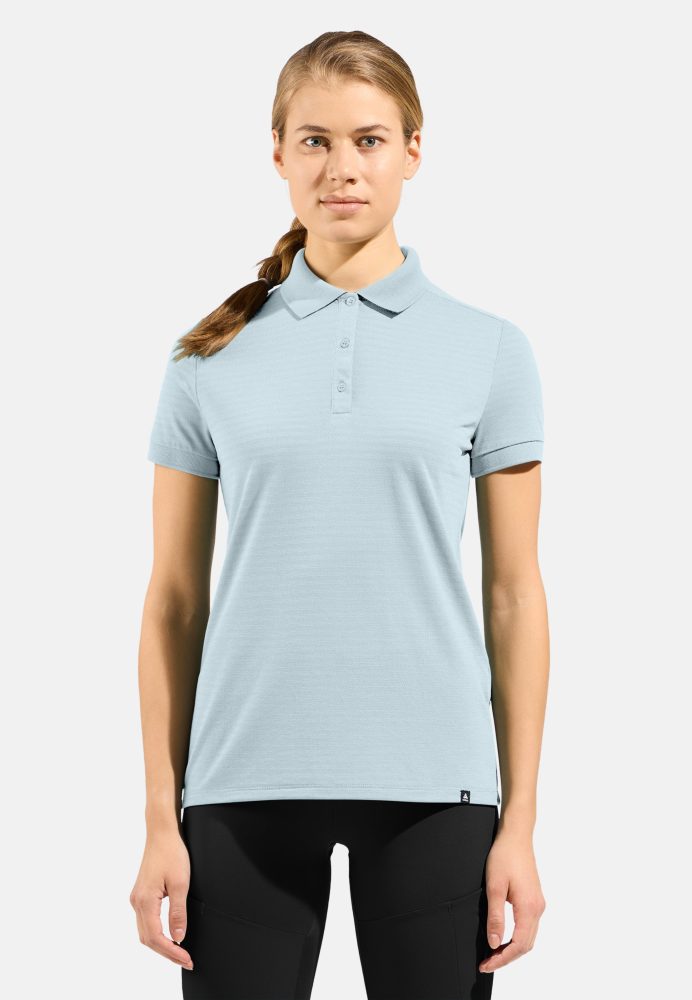 Odlo Ascent Natural Poloshirt für Damen - Wandern, Casual Comfort - blau, XS
