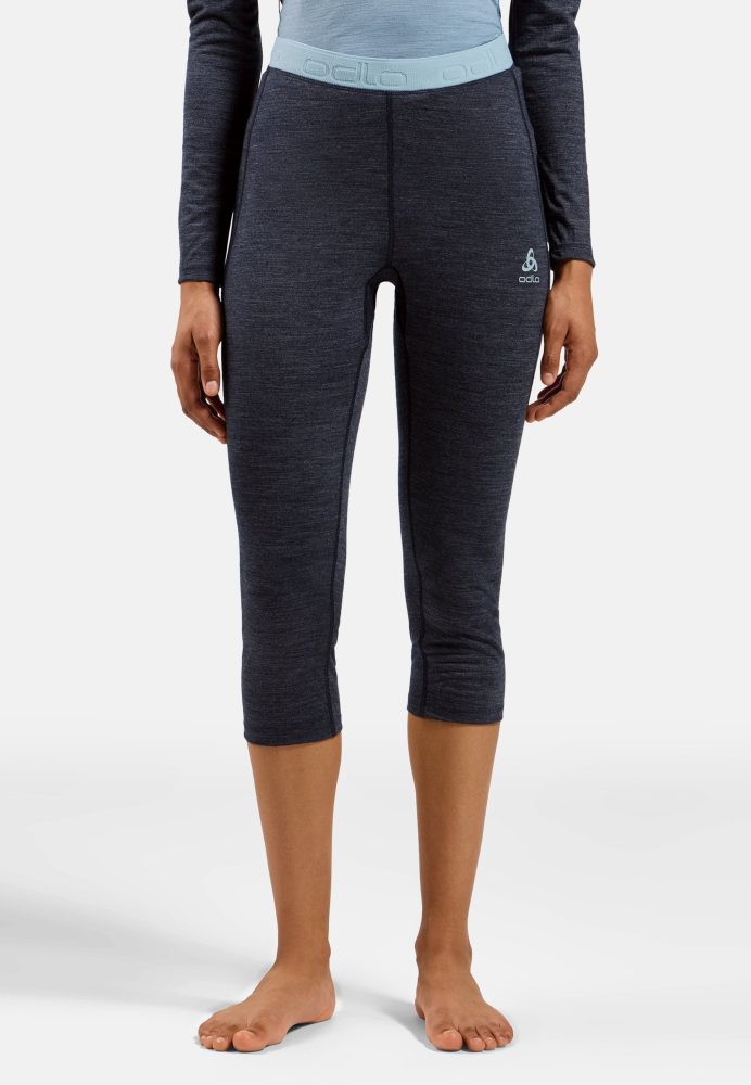 Odlo Natural Performance Wool 150 Base Layer 3/4 Tights für Damen - Ski & Snow - blau, M
