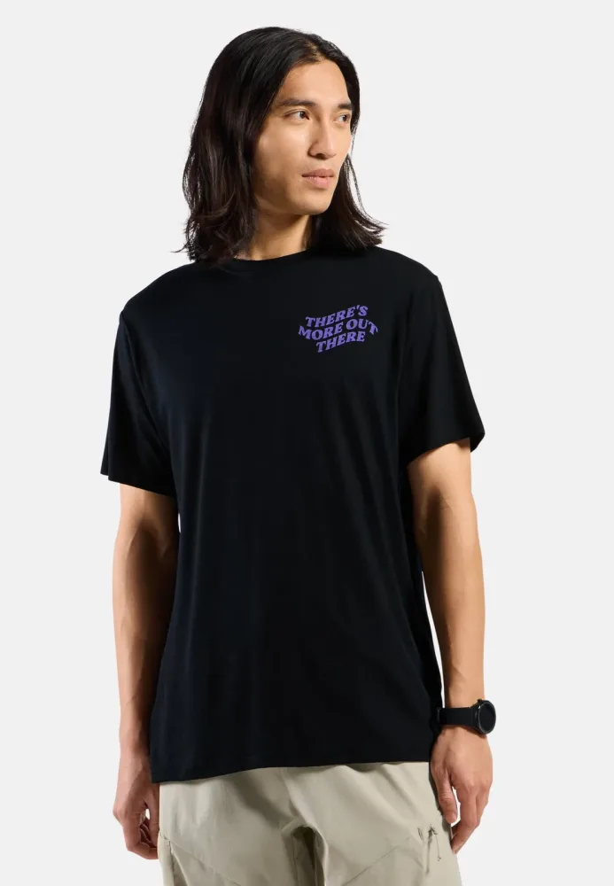 Odlo There's More Merino 160 T-Shirt für Herren - Wandern, Casual Comfort - schwarz, L