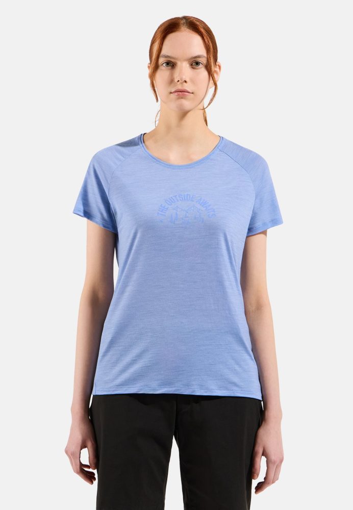 Odlo Ride 365 PW130 Bike Print Radshirt für Damen - Commuting - blau, S