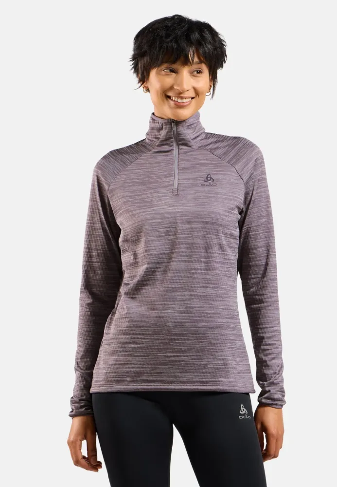 Odlo Essential Thermal Lauf-Mid Layer Half-Zip für Damen - Training, Running - lila, XS